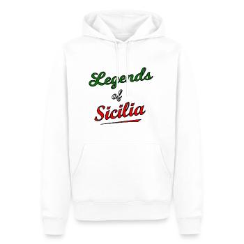 Légendes de Sicile - Sweat à capuche Premium bio Homme - blanc - Devant - Nico (187cm)
