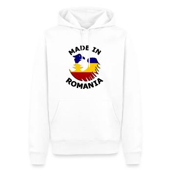 Hergestellt in Rumänien - Männer Premium Bio Hoodie - Weiß - Vorne - Nico (187cm)