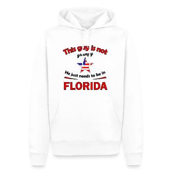 Vacances en Floride - Sweat à capuche Premium bio Homme - blanc - Devant - Nico (187cm)