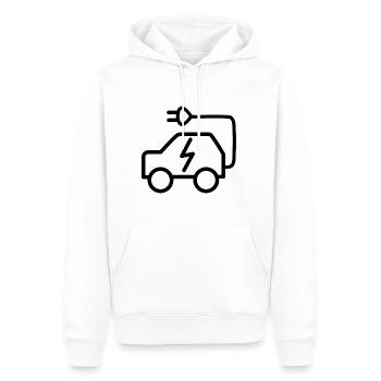 Véhicules électriques - Sweat à capuche Premium bio Homme - blanc - Devant - Nico (187cm)