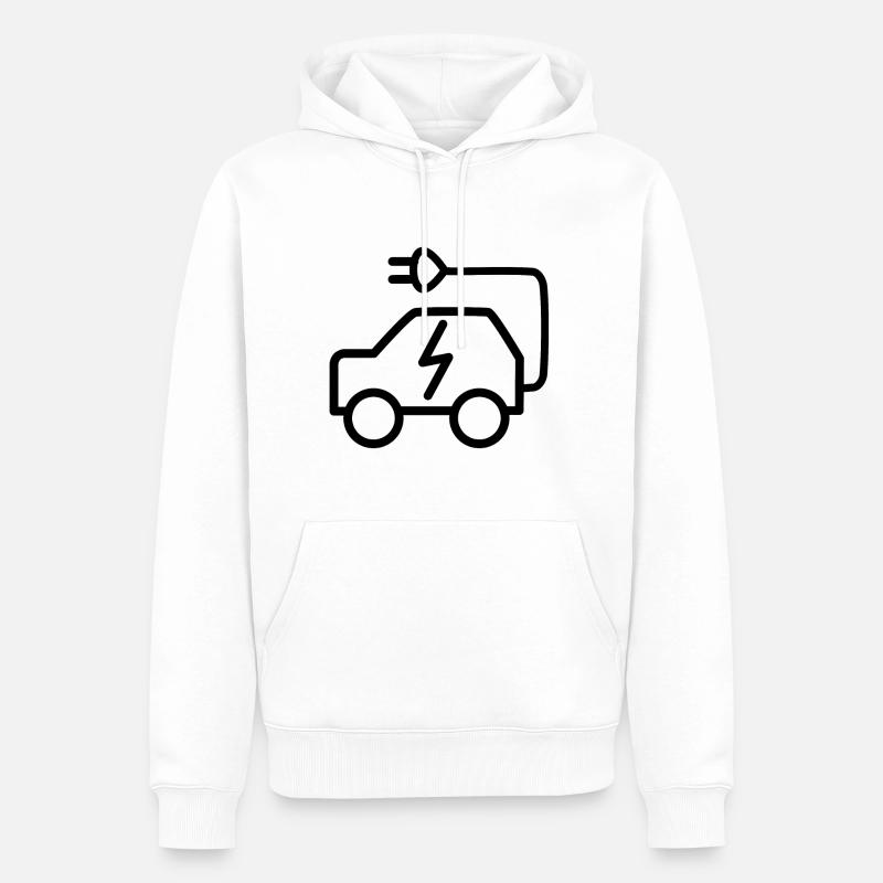 Véhicules électriques - Sweat à capuche Premium bio Homme - blanc