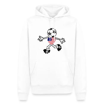 Die USA Fußballer - Männer Premium Bio Hoodie - Weiß - Vorne - Nico (187cm)