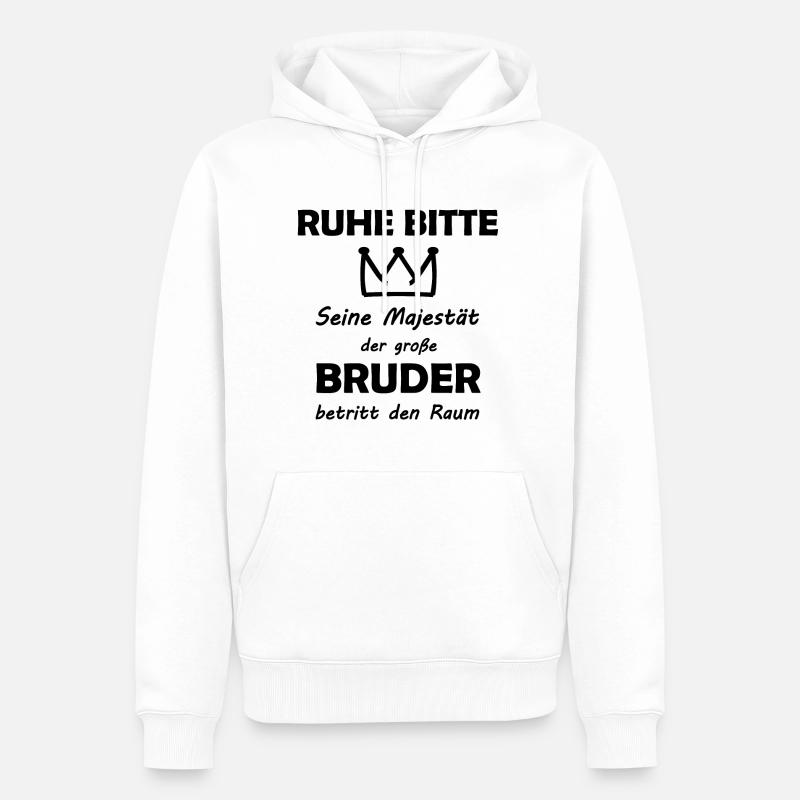 Der große Bruder - Männer Premium Bio Hoodie - Weiß