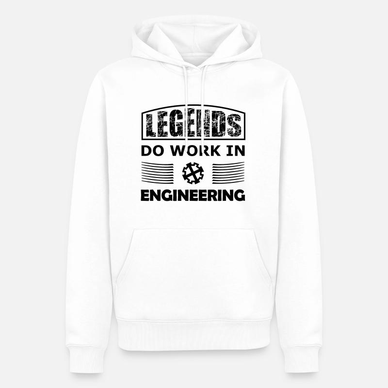 Les professionnels de l’ingénierie - Sweat à capuche Premium bio Homme - blanc