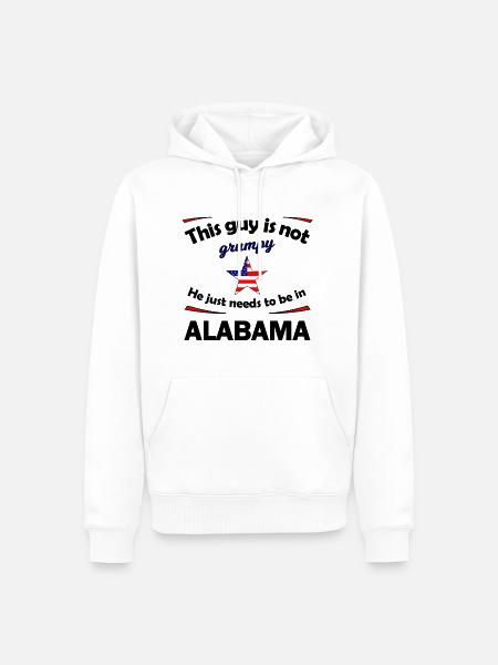 Zuhause in Alabama - Männer Premium Bio Hoodie - Weiß