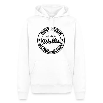 Made in Wallis - Männer Premium Bio Hoodie - Weiß - Vorne - Nico (187cm)