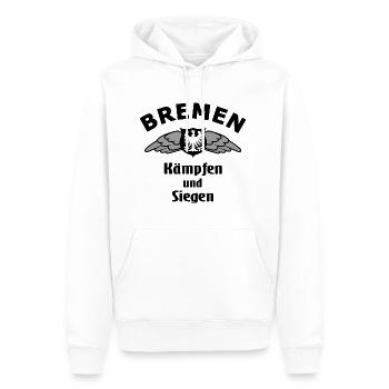Die Bremer Fans - Männer Premium Bio Hoodie - Weiß - Vorne - Nico (187cm)