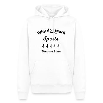 Der Sportlehrer - Männer Premium Bio Hoodie - Weiß - Vorne - Nico (187cm)