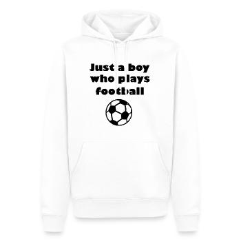 Die Fußballspieler - Männer Premium Bio Hoodie - Weiß - Vorne - Nico (187cm)