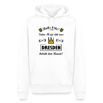 Die Dresdner - Männer Premium Bio Hoodie - Weiß - Vorne - Nico (187cm)