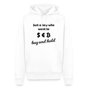 Enfin millionnaire - Sweat à capuche Premium bio Homme - blanc - Devant - Nico (187cm)