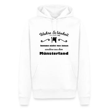 Münsterland - Männer Premium Bio Hoodie - Weiß - Vorne - Nico (187cm)