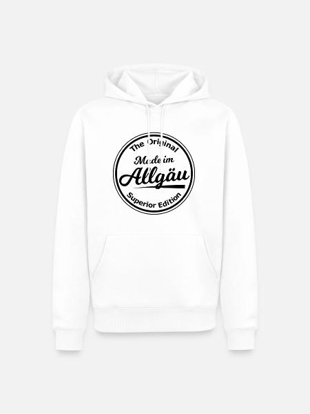 Zuhause im Allgäu - Männer Premium Bio Hoodie - Weiß