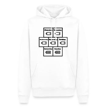 Batteries et week-ends - Sweat à capuche Premium bio Homme - blanc - Devant - Nico (187cm)