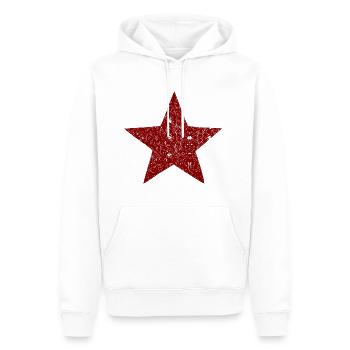 L’étoile socialiste - Sweat à capuche Premium bio Homme - blanc - Devant - Nico (187cm)