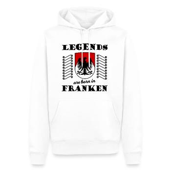 In Nürnberg geboren - Männer Premium Bio Hoodie - Weiß - Vorne - Nico (187cm)