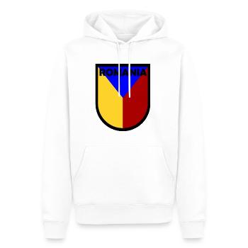 Die Rumänen - Männer Premium Bio Hoodie - Weiß - Vorne - Nico (187cm)