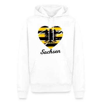 Die Sachsen Liebe - Männer Premium Bio Hoodie - Weiß - Vorne - Nico (187cm)