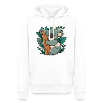 Koalas Accueil - Sweat à capuche Premium bio Homme - blanc - Devant - Nico (187cm)