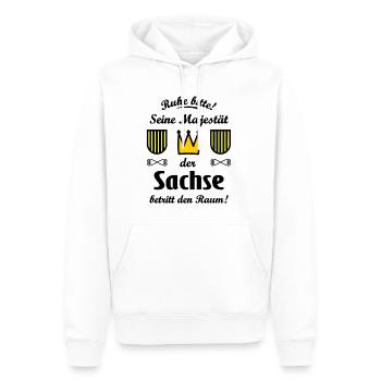 Seine Majestät der Sachse - Männer Premium Bio Hoodie - Weiß - Vorne - Nico (187cm)