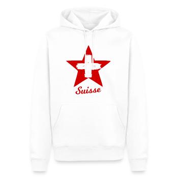 Les stars suisses - Sweat à capuche Premium bio Homme - blanc - Devant - Nico (187cm)