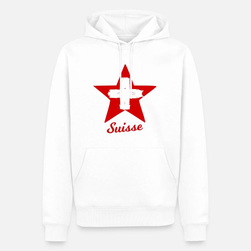 Die Schweizer Sterne - Männer Premium Bio Hoodie - Weiß