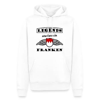 Les héros de Franconie - Sweat à capuche Premium bio Homme - blanc - Devant - Nico (187cm)