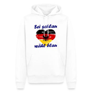 Der Deutschland Wahlkampf - Männer Premium Bio Hoodie - Weiß - Vorne - Nico (187cm)