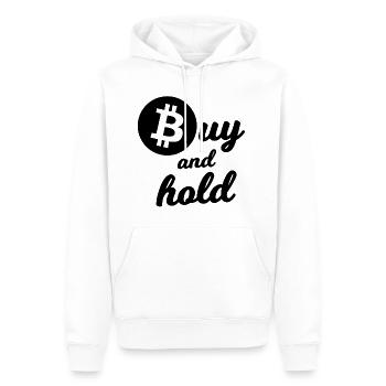 The Bitcoin Investor - Men’s Premium Organic Hoodie - white - Front - Nico (187cm)