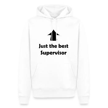 Der Supervisor im Team - Männer Premium Bio Hoodie - Weiß - Vorne - Nico (187cm)