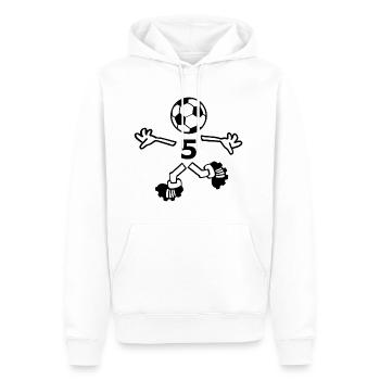 Numéro 5 - Sweat à capuche Premium bio Homme - blanc - Devant - Nico (187cm)