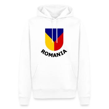 Die Fans aus Rumänien - Männer Premium Bio Hoodie - Weiß - Vorne - Nico (187cm)
