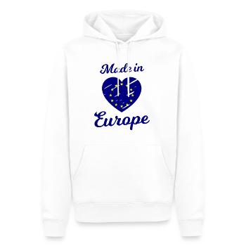 L’amour de l’Europe - Sweat à capuche Premium bio Homme - blanc - Devant - Nico (187cm)