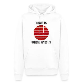 À l’aise dans l’espace - Sweat à capuche Premium bio Homme - blanc - Devant - Nico (187cm)
