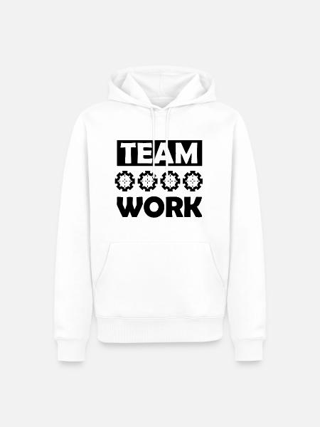 The Team Work - Men’s Premium Organic Hoodie - white