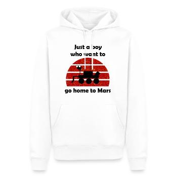 Vol dans l’espace - Sweat à capuche Premium bio Homme - blanc - Devant - Nico (187cm)