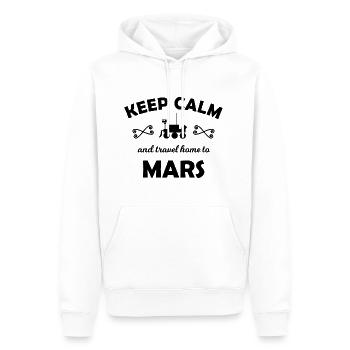 Vacances dans l’espace - Sweat à capuche Premium bio Homme - blanc - Devant - Nico (187cm)