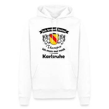 Die Therapie in Karlsruhe - Männer Premium Bio Hoodie - Weiß - Vorne - Nico (187cm)