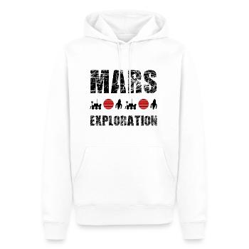 Das Raumfahrt Entdecker Team - Männer Premium Bio Hoodie - Weiß - Vorne - Nico (187cm)