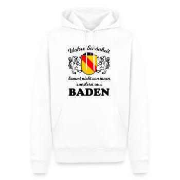 Aus dem schönen Badnerland - Männer Premium Bio Hoodie - Weiß - Vorne - Nico (187cm)