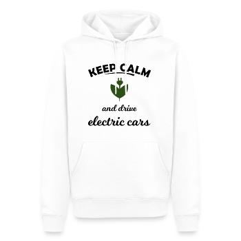 Les voitures électriques - Sweat à capuche Premium bio Homme - blanc - Devant - Nico (187cm)