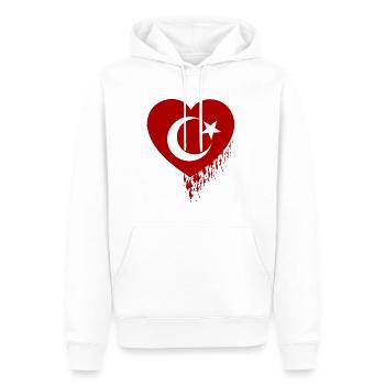 Cœur Saignant Dinde - Sweat à capuche Premium bio Homme - blanc - Devant - Nico (187cm)