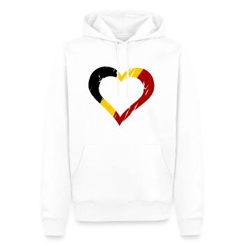 Le cœur belge - Sweat à capuche Premium bio Homme - blanc - Devant - Nico (187cm)