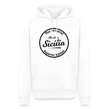 Der Urlaub in Sizilien - Männer Premium Bio Hoodie - Weiß - Vorne - Nico (187cm)