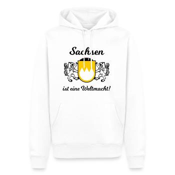 Die Fans aus Sachsen - Männer Premium Bio Hoodie - Weiß - Vorne - Nico (187cm)