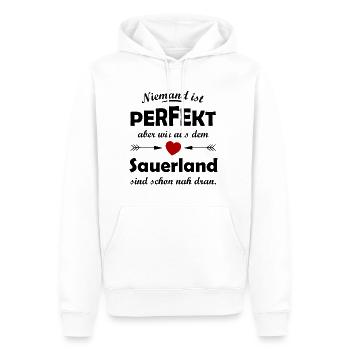 La patrie du Sauerland - Sweat à capuche Premium bio Homme - blanc - Devant - Nico (187cm)