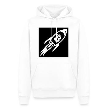 Le projet Bitcoin Moon - Sweat à capuche Premium bio Homme - blanc - Devant - Nico (187cm)