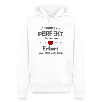 Perfekt aus Erfurt - Männer Premium Bio Hoodie - Weiß - Vorne - Nico (187cm)