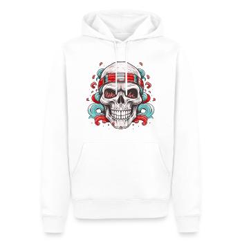 Totenkopf Totenschädel Skelett Horror Gothic Metal - Männer Premium Bio Hoodie - Weiß - Vorne - Nico (187cm)