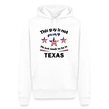 Chez vous au Texas, États-Unis - Sweat à capuche Premium bio Homme - blanc - Devant - Nico (187cm)